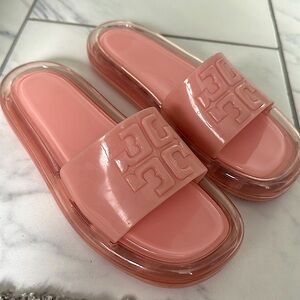 EUC Tory Burch Jelly Slides in pink